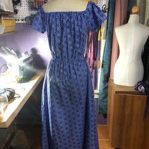 A large blue high/low dress.